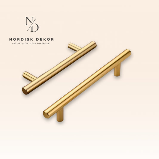 Linje Håndtak - Børstet Messing 1 stk